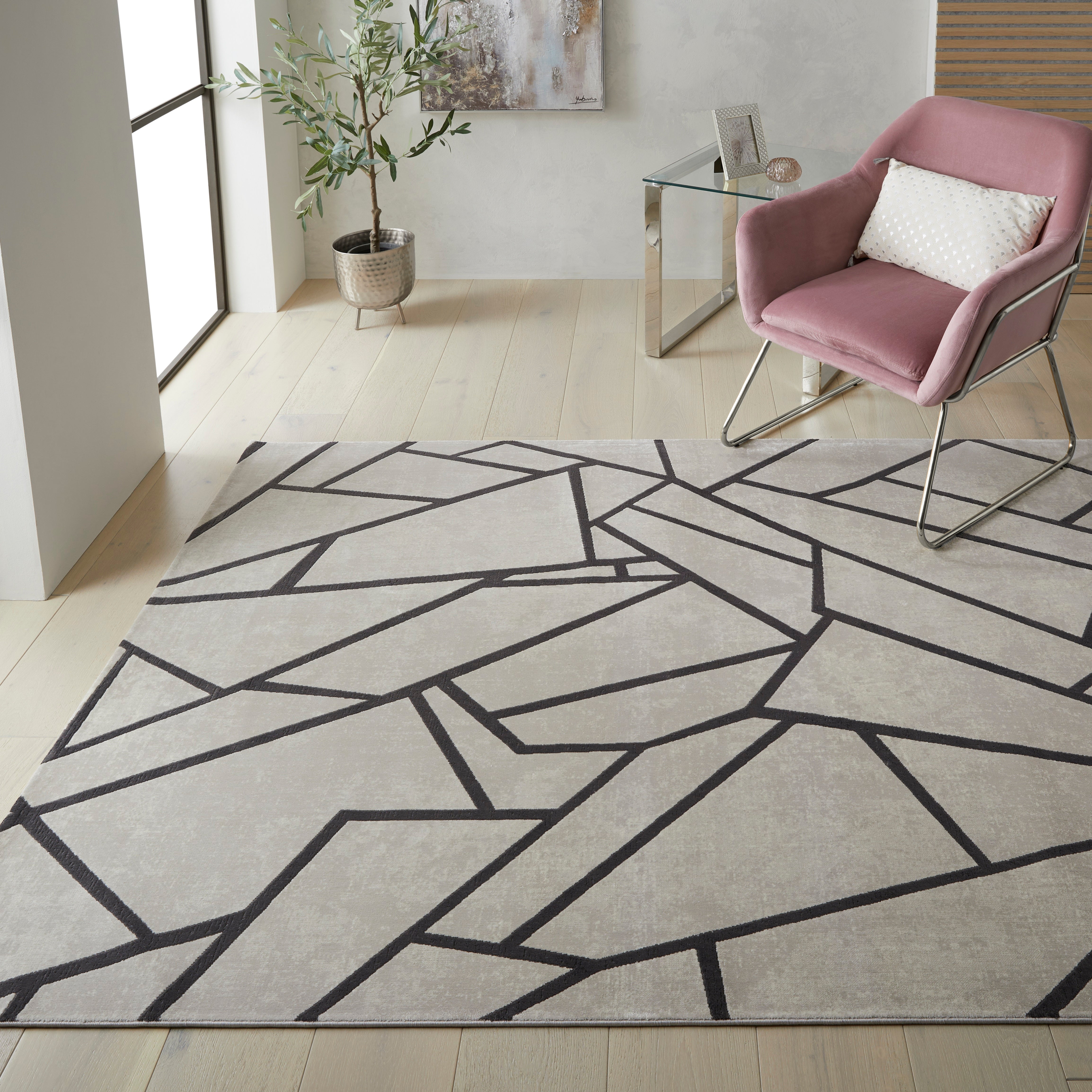 Concept Looms Lugano LUG06 Light Grey Anthracite Large Rectangle Rug